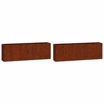 vidaXL Sieniniai loveliai, 2vnt., rūdžių, 53x10x17cm, Corten plienas