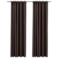 vidaXL Naktinės užuolaidos su kabliukais, 2vnt., taupe, 140x245cm