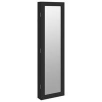 vidaXL Veidrodinė papuošalų spintelė, juoda, 30x8,5x106cm, sieninė