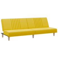 vidaXL Dvivietė sofa-lova, šviesiai geltonos spalvos, audinys