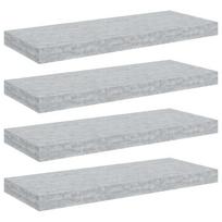 vidaXL Pakabinamos lentynos, 4vnt., betono pilkos, 60x23,5x3,8cm, MDF
