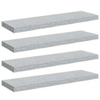 vidaXL Pakabinamos lentynos, 4vnt., betono pilkos, 80x23,5x3,8cm, MDF