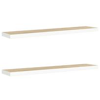 vidaXL Pakabinamos lentynos, 2vnt., ąžuolo/baltos, 120x23,5x3,8cm, MDF