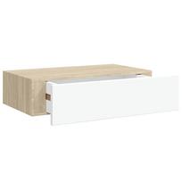 vidaXL Prie sienos tvirtinama stalčių lentyna, ąžuolo ir baltos spalvos, 40x23,5x10cm, MDF