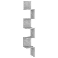 vidaXL Sieninė kampinė lentyna, betono, 20x20x127,5cm, mediena