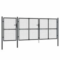 vidaXL Tinkliniai sodo vartai, antracito spalvos, 400x125 cm, cinkuotas plienas