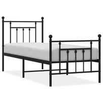 vidaXL Lovos rėmas su galvūgaliu/kojūgaliu, juodas, 75x190cm, metalas