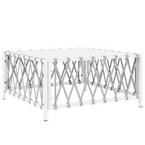 vidaXL Sodo stalas, baltos spalvos, 70x70x34cm, austas audinys