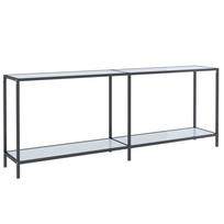 vidaXL Konsolinis staliukas, baltas, 200x35x75,5cm, grūdintas stiklas