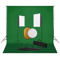 vidaXL Fotostudijos komplektas su šviesdėžėmis, fonu ir reflektoriumi