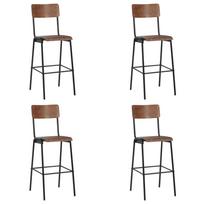 vidaXL Baro taburetės, 4vnt., fanera ir plienas (2x280079)