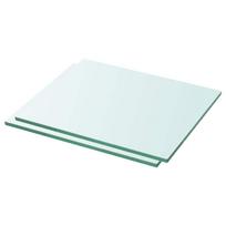 vidaXL Lentynos, 2vnt., skaidrios, 30x20cm, stiklo plokštė