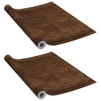 vidaXL Lipnios plėvelės baldams, 2vnt., ąžuolo, 500x90cm, PVC