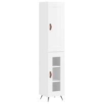vidaXL Komoda, baltos spalvos, 34,5x34x180cm, apdirbta mediena, blizgi