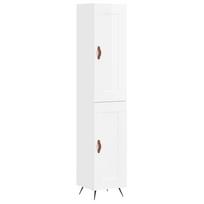 vidaXL Komoda, baltos spalvos, 34,5x34x180cm, apdirbta mediena, blizgi