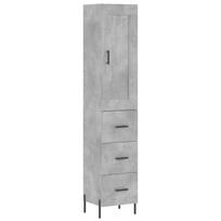 vidaXL Komoda, betono pilkos spalvos, 34,5x34x180cm, apdirbta mediena