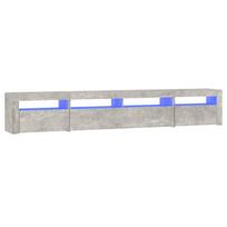 vidaXL TV spintelė su LED apšvietimu, betono pilka, 240x35x40cm