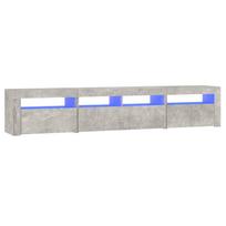 vidaXL TV spintelė su LED apšvietimu, betono pilka, 210x35x40cm