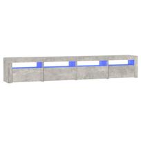 vidaXL TV spintelė su LED apšvietimu, betono pilka, 240x35x40cm