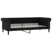 vidaXL Sofa, juodos spalvos, 90x200cm, dirbtinė oda