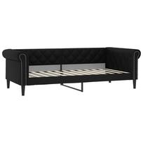 vidaXL Sofa, juodos spalvos, 100x200cm, dirbtinė oda