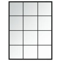 vidaXL Sieninis veidrodis, juodos spalvos, 80x60cm, metalas