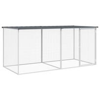 vidaXL Vištų narvas su stogu, antracito spalvos, 203x98x90cm, cinkuotas plienas