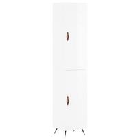 vidaXL Komoda, baltos spalvos, 34,5x34x180cm, apdirbta mediena, blizgi