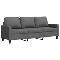 vidaXL Trivietė sofa, tamsiai pilkos spalvos, 180cm, audinys