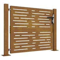 vidaXL Sodo vartai, 100x75 cm, Corten plienas, kvadratinis dizainas