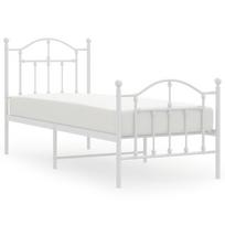 vidaXL Lovos rėmas su galvūgaliu/kojūgaliu, baltas, 75x190cm, metalas
