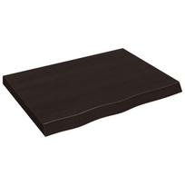 vidaXL Stalviršis, tamsiai rudas, 80x60x(2-6) cm, ąžuolo masyvas