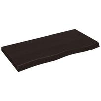 vidaXL Stalviršis, tamsiai rudas, 100x50x(2-6) cm, ąžuolo masyvas