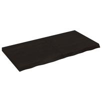 vidaXL Stalviršis, tamsiai rudas, 120x60x(2-6) cm, ąžuolo masyvas