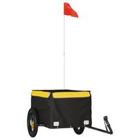vidaXL Dviračio priekaba, juodos ir geltonos spalvos, 30kg, geležis
