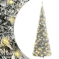 vidaXL Išskleidžiama dirbtinė Kalėdų eglutė su sniegu, 150cm, 100 LED