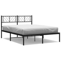 vidaXL Metalinis lovos rėmas su galvūgaliu, juodos spalvos, 120x190 cm