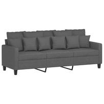 vidaXL Trivietė sofa, tamsiai pilkos spalvos, 180cm, audinys