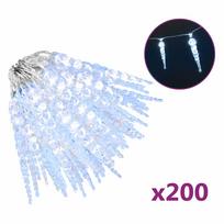 vidaXL Kalėdinė varveklio lemputė, 200 LED, šaltai balta, 20 m, akrilas, PVC