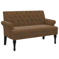 vidaXL Suoliukas su atlošu, rudas, 120x62x75,5cm, dirbtinė versta oda