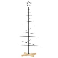 vidaXL Metalinė Kalėdų eglutė su mediniu pagrindu, juoda, 120 cm