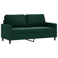 vidaXL Dvivietė sofa, tamsiai žalios spalvos, 140cm, aksomas