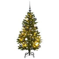 vidaXL Kalėdų eglutė su šarnyrinėmis šakomis/LED/žaisliukais, 120cm