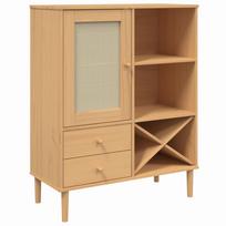 vidaXL Komoda SENJA, ruda, 90x40x112cmcm, pušies masyvas