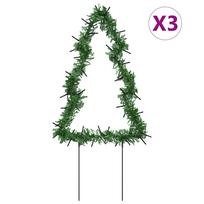 vidaXL Kalėdinės dekoracijos eglutės su smaigais, 3vnt., 50LED, 30cm