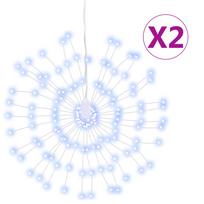 vidaXL Kalėdiniai šviestuvai fejerverkai, 2 vnt., šalti balti, 140 LED