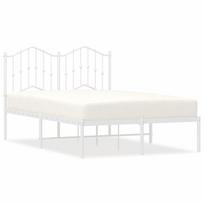 vidaXL Metalinis lovos rėmas su galvūgaliu, baltos spalvos, 120x190cm