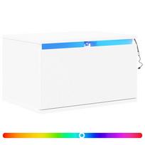 vidaXL Sieninės naktinės spintelės su LED, 2vnt., baltos