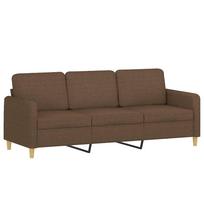 vidaXL Trivietė sofa, rudos spalvos, 180cm, audinys