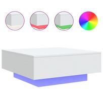 vidaXL Kavos staliukas su LED lemputėmis, baltos spalvos, 80x80x31cm